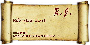 Ráday Joel névjegykártya